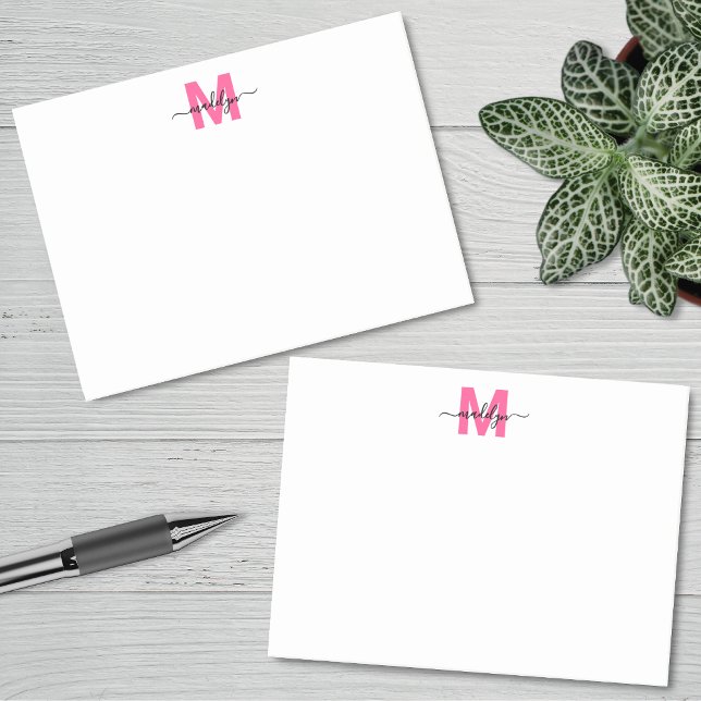 Hetero Rosa Monogram Post-it Block (Hot Pink Monogram Post-it Notes)