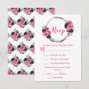 Hetero rosa och silver Eleganta blommor Sweet Sixt OSA Kort
