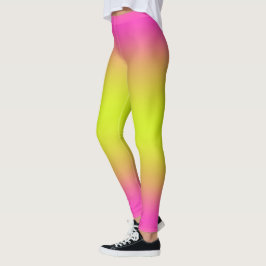 Hetero rosa och starkt gult ombré leggings