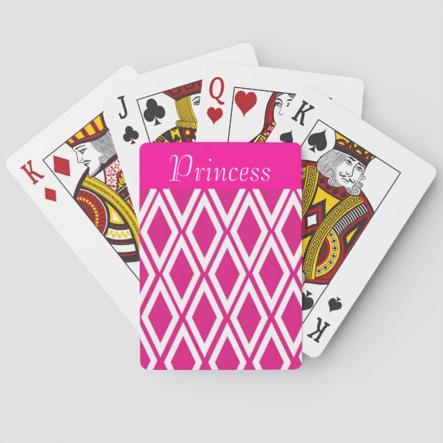 Hetero Rosa och Vita Diamanter Casinokort (Baksidan)