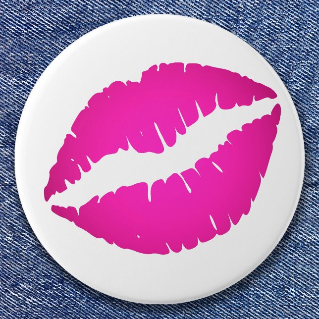 Hetero rosa ombré kyss knapp (Hot Pink Kiss Stain Button)