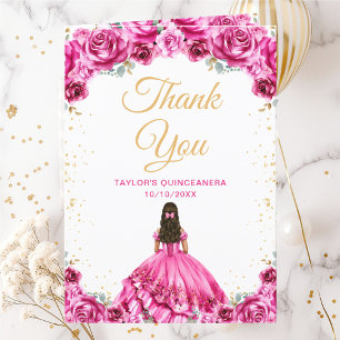 Hetero Rosa Prinsessa Blommig Quinceañera Tack Kort