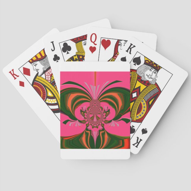 Hetero Rosa Röd Guld Grön Casinokort (Baksidan)