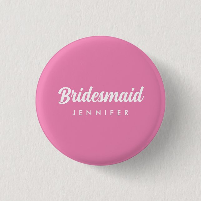 Hetero Rosa Sängkammarbrud Brudtärna Namn Bröllop Knapp (Framsida)