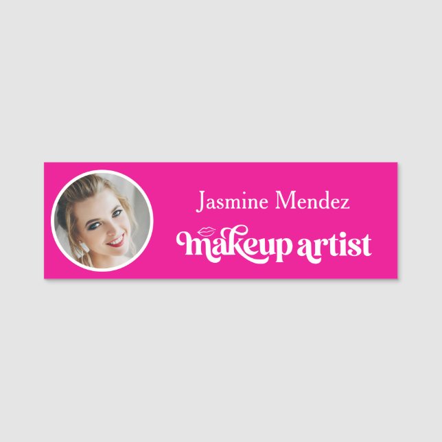 Hetero Rosa Skönhet Professionell MUA Foto  Namnbricka (Framsida)
