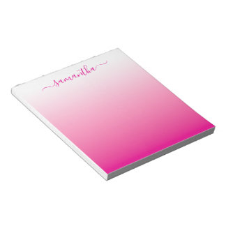 Hetero rosa slät gradient girlig signatur anteckningsblock