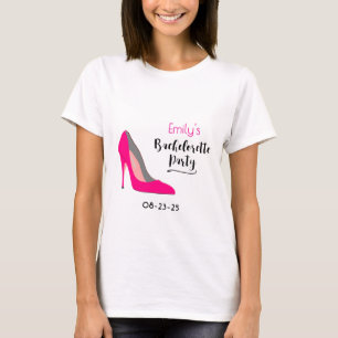 Hetero Rosa Stiletto Höga Klackar Möhippa Tee Shirt