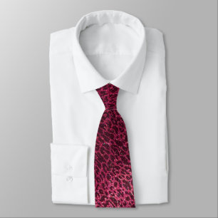 Hetero Rosa Svart Glitter Professionell Djurtryck Slips