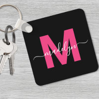 Hetero Rosa Svart Skript Namn Monogram