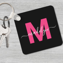 Hetero Rosa Svart Skript Namn Monogram
