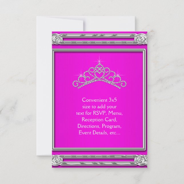 Hetero rosa tiara RSVP Allt syfte OSA Kort (Framsida)
