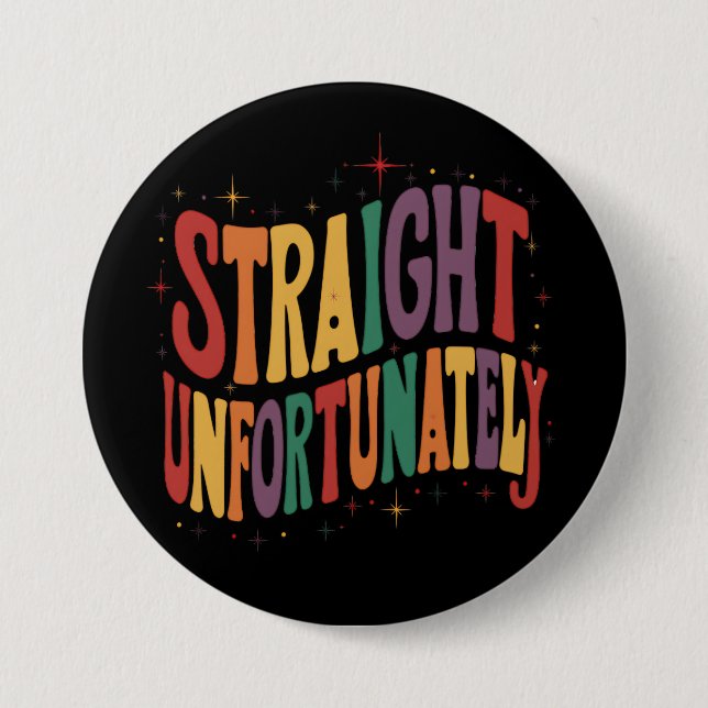 Hetero Tyvärr Groovy HBTQ Pride Gay Knapp (Framsida)