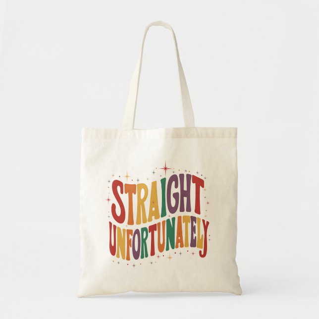Hetero Tyvärr Groovy HBTQ Pride Gay Tygkasse (Framsidan)