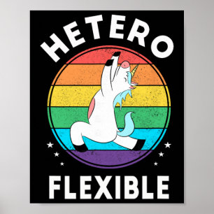 Heteroflexibel rolig yogaanhängare queer allierad poster