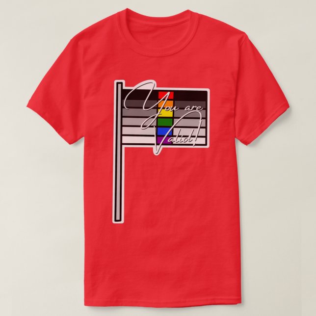 Heteroflexibelt Pride Du giltig Flagga T Shirt (Design framsida)