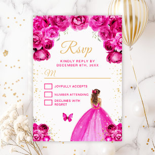 Heterojakt Rosa och Guldbrun Hår Prinsessa OSA Kort