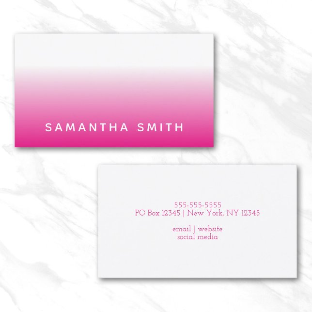 Heterojakt Rosa Ombre Visitkort (Hot Pink Ombre Business Card)