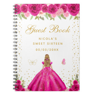 Heterojant rosa blont hår Prinsessa Sweet Sixteen Anteckningsbok