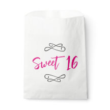 Heterojant rosa modern doodle-skrift Sweet 16