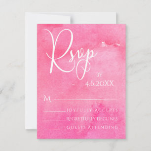 Heterojant Rosa Vattenfärg Elegant Typografi RSVP OSA Kort