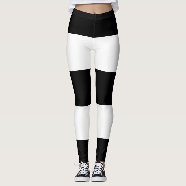 Heterosexual Flagga Black White Stripe LGBT Leggings (Framsida)