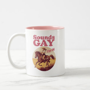 Heterosexuellt ser det gay ut, jag är med i Lesbis Två-Tonad Mugg