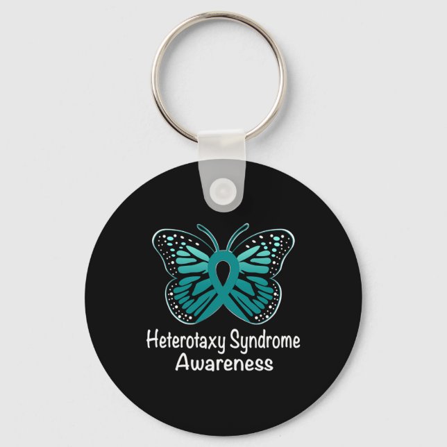 Heterotaxy Syndrome Awareness Warrior Support Teal Nyckelring (Framsida)