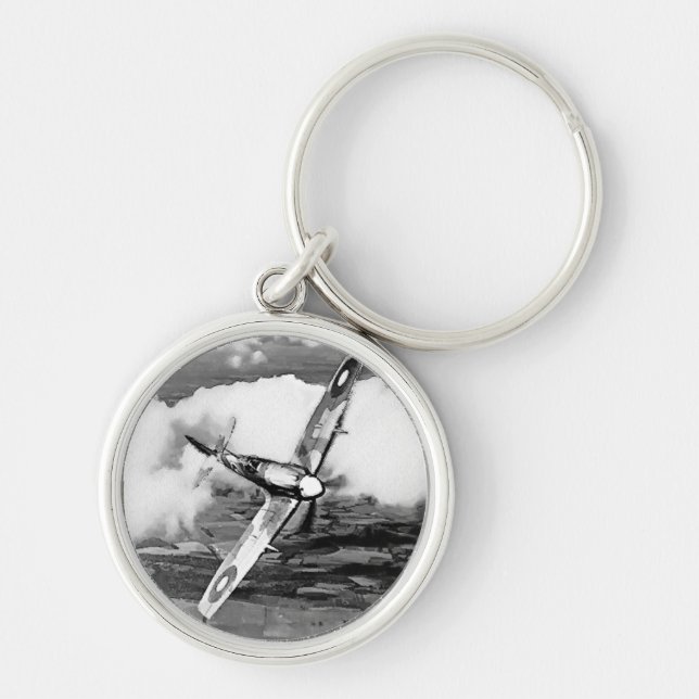 Hetlevrad person Keychain Rund Silverfärgad Nyckelring (Framsidan)