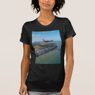 Hetlevrad person över den engelska kusten t-shirt