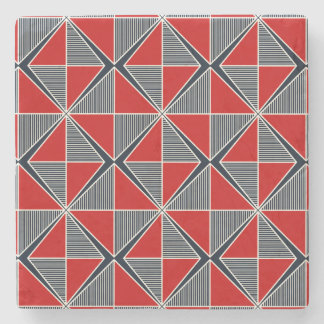 Hetmans Sköld: Röd och Skiffer Geometrisk Stenunderlägg