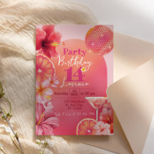 Hetrosa Citrus Tropisk Disco Glitter Födelsedag