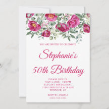 Hetrosa Rosa Akvarell Peonior 50-årsdag