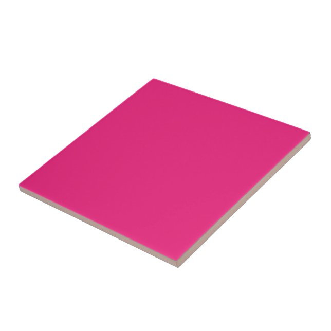 Hetrosa Rosa Bröllop | Djärv Enfärgad Inbjudan Kakelplatta (Sidan)