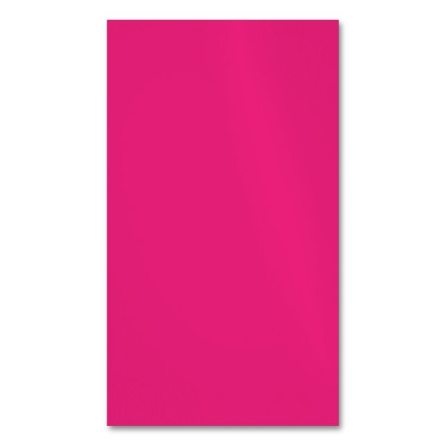 Hetrosa Rosa Bröllop | Djärv Enfärgad Inbjudan Magnetiska Visitkort (Framsida vertikal)