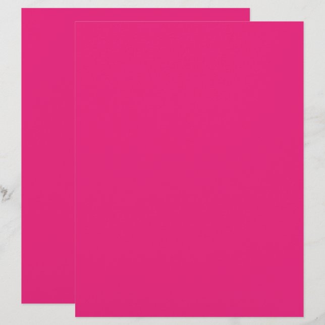 Hetrosa Rosa Bröllop | Djärvt Enfärgat Inbjudnings Brevhuvud (Fram/baksida)