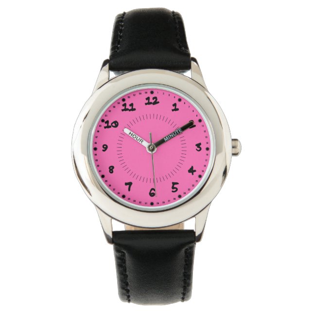 Hetrosa rosa flickors armbandsur (Framsida)