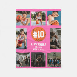 Hetrosa rosa flickors gymnasie basketboll fleecefilt