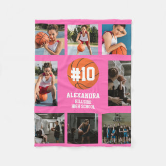 Hetrosa rosa flickors gymnasie basketboll fleecefilt