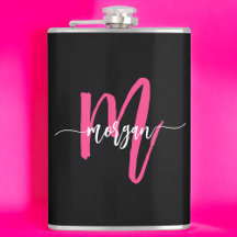 Hetrosa Rosa Svart Monogram Flickas Sjungkvällsfes