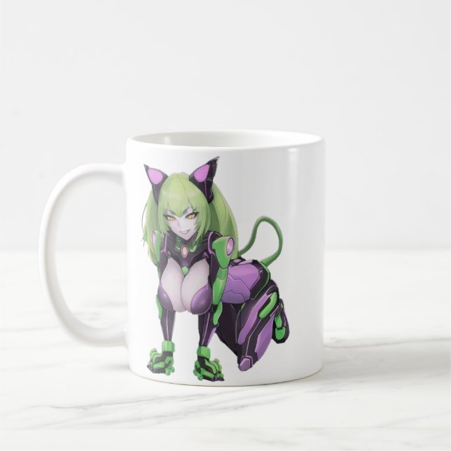 Hett Anime Catgirl Kaffemugg (Vänster)