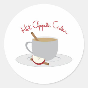 Hett Äppelcider Runt Klistermärke
