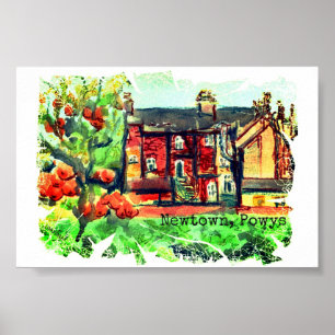 Hett Autumn Day in Newtown, Powys, Wales Poster