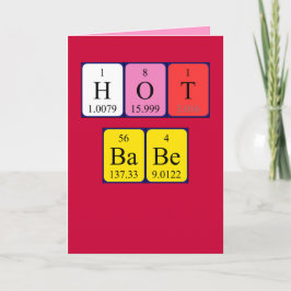 Hett Babe periodiskt bord Valentine-kort Helgkort