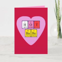 Hett Babe periodiskt bord Valentine-kort Helgkort