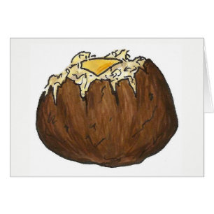 Hett bakad potatis med smör Picnic Food Foodie Hälsningskort