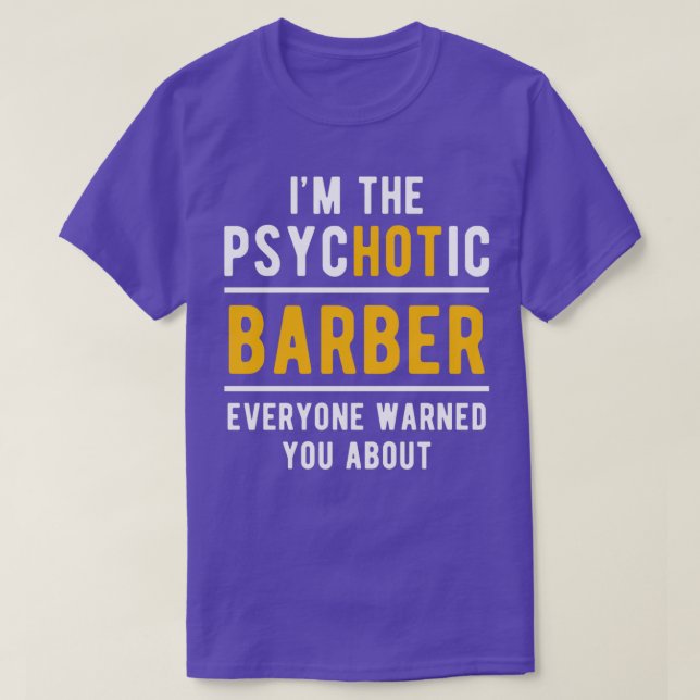 Hett Barber Barbershop Haircut T Shirt (Design framsida)