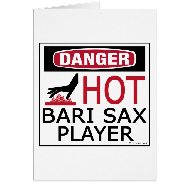 Hett Bari Sax Player Hälsningskort (Framsidan)