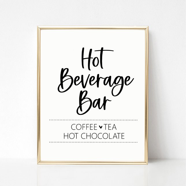 Hett Beverage Tea Coffee Hett Chocolate Pub Sign Poster (Hot Beverage Bar Sign)