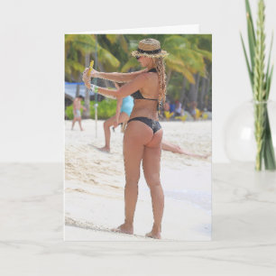 HETT BIG BOTTOMED BEACH GIRL BIRTHDAY CARD FÖR HON KORT