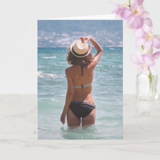 Hett Bikini-stift upp ett fotopakort Kort